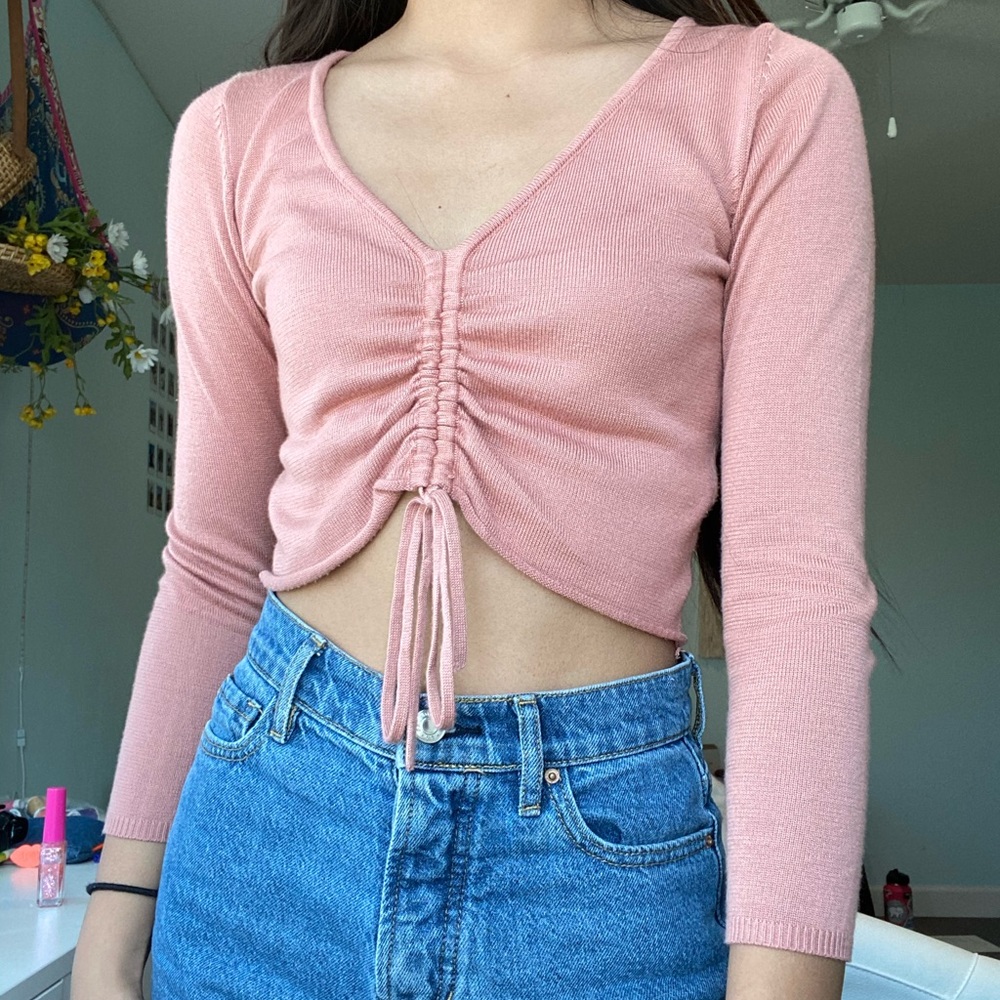 urban outfitters pink ruched top